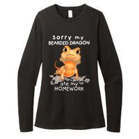 Funny Bearded Dragon Cute Lizard Beardie Ate My Homework Gift Womens CVC Long Sleeve Shirt