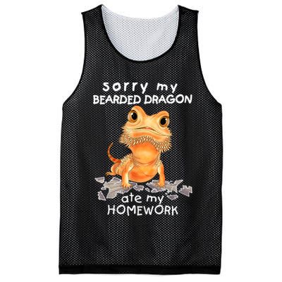 Funny Bearded Dragon Cute Lizard Beardie Ate My Homework Gift Mesh Reversible Basketball Jersey Tank