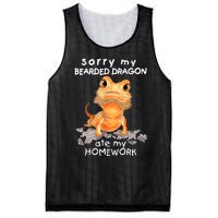 Funny Bearded Dragon Cute Lizard Beardie Ate My Homework Gift Mesh Reversible Basketball Jersey Tank