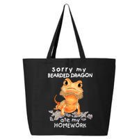 Funny Bearded Dragon Cute Lizard Beardie Ate My Homework Gift 25L Jumbo Tote