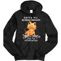 Funny Bearded Dragon Cute Lizard Beardie Ate My Homework Gift Tie Dye Hoodie