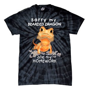 Funny Bearded Dragon Cute Lizard Beardie Ate My Homework Gift Tie-Dye T-Shirt