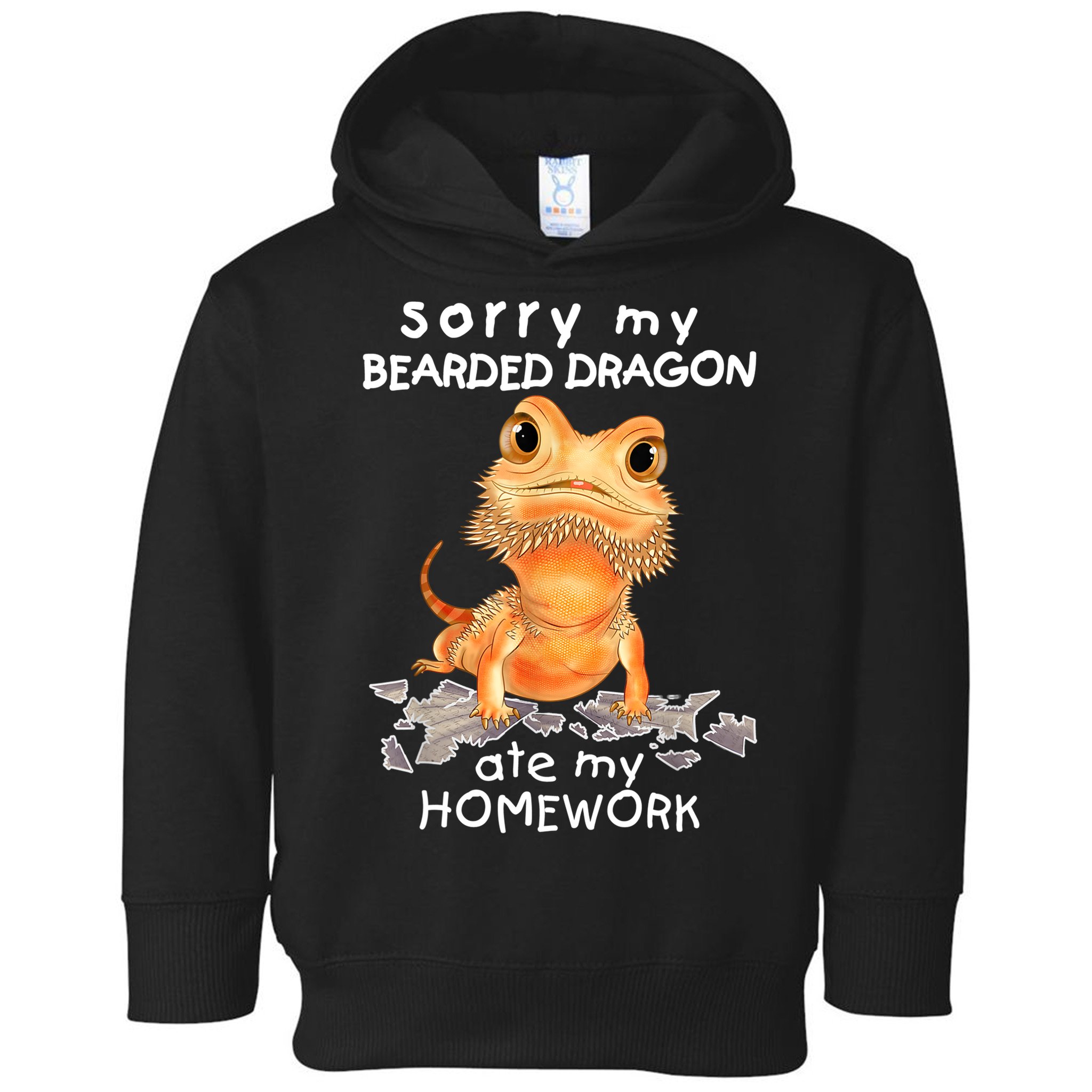 Funny Bearded Dragon Cute Lizard Beardie Ate My Homework Gift Toddler Hoodie