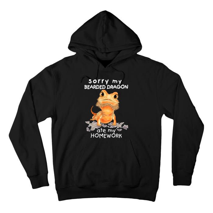 Funny Bearded Dragon Cute Lizard Beardie Ate My Homework Gift Tall Hoodie