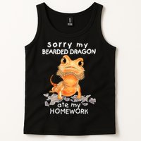 Funny Bearded Dragon Cute Lizard Beardie Ate My Homework Gift Tank Top