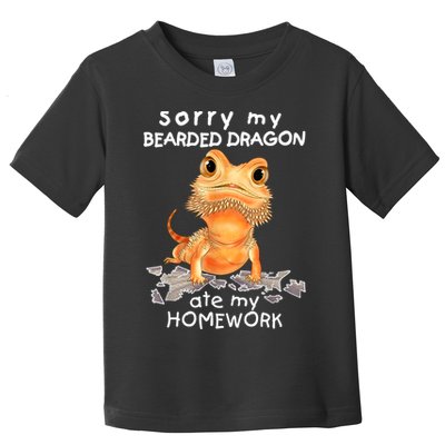 Funny Bearded Dragon Cute Lizard Beardie Ate My Homework Gift Toddler T-Shirt