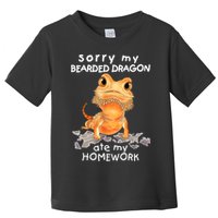 Funny Bearded Dragon Cute Lizard Beardie Ate My Homework Gift Toddler T-Shirt
