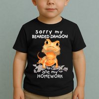 Funny Bearded Dragon Cute Lizard Beardie Ate My Homework Gift Toddler T-Shirt