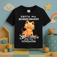 Funny Bearded Dragon Cute Lizard Beardie Ate My Homework Gift Toddler T-Shirt