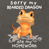 Funny Bearded Dragon Cute Lizard Beardie Ate My Homework Gift Cotton Canvas Backpack