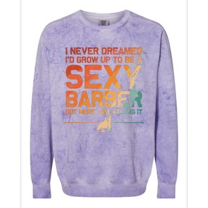 Funny Barber Dad Barbershop Hairdresser Hairstylist Colorblast Crewneck Sweatshirt