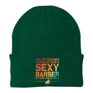 Funny Barber Dad Barbershop Hairdresser Hairstylist Knit Cap Winter Beanie