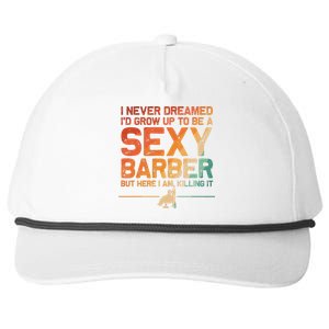 Funny Barber Dad Barbershop Hairdresser Hairstylist Snapback Five-Panel Rope Hat