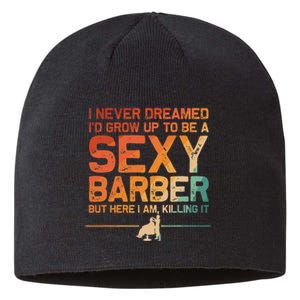 Funny Barber Dad Barbershop Hairdresser Hairstylist Sustainable Beanie