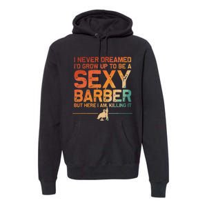 Funny Barber Dad Barbershop Hairdresser Hairstylist Premium Hoodie