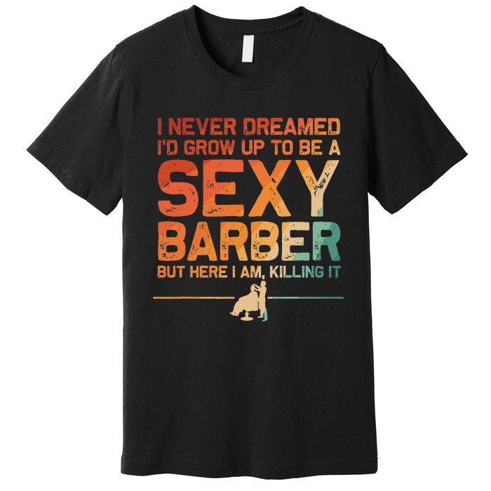 Funny Barber Dad Barbershop Hairdresser Hairstylist Premium T-Shirt