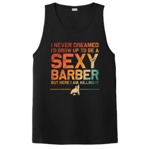 Funny Barber Dad Barbershop Hairdresser Hairstylist PosiCharge Competitor Tank