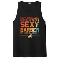 Funny Barber Dad Barbershop Hairdresser Hairstylist PosiCharge Competitor Tank