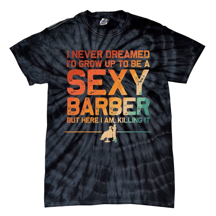 Funny Barber Dad Barbershop Hairdresser Hairstylist Tie-Dye T-Shirt