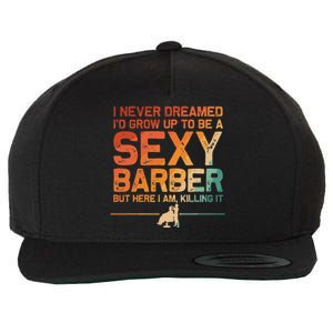 Funny Barber Dad Barbershop Hairdresser Hairstylist Wool Snapback Cap