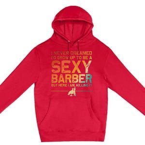 Funny Barber Dad Barbershop Hairdresser Hairstylist Premium Pullover Hoodie