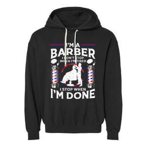 Funny Barber Designs For Dad Hairstyling Humor Quote Garment-Dyed Fleece Hoodie