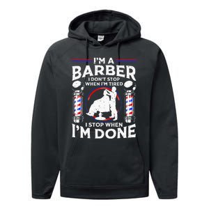 Funny Barber Designs For Dad Hairstyling Humor Quote Performance Fleece Hoodie