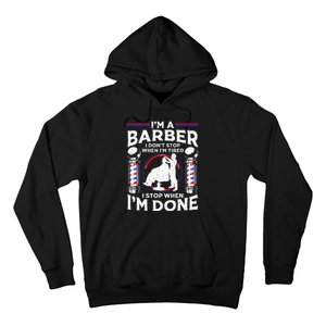 Funny Barber Designs For Dad Hairstyling Humor Quote Hoodie