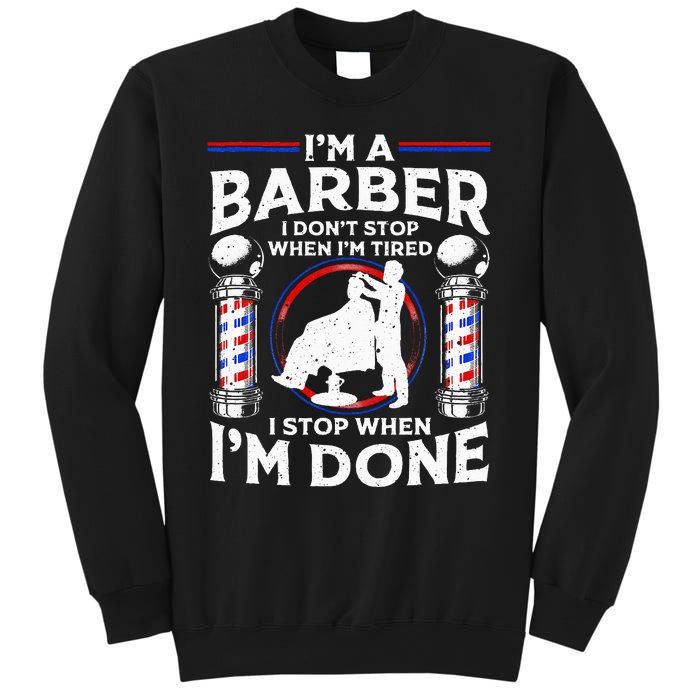 Funny Barber Designs For Dad Hairstyling Humor Quote Sweatshirt