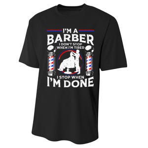 Funny Barber Designs For Dad Hairstyling Humor Quote Performance Sprint T-Shirt