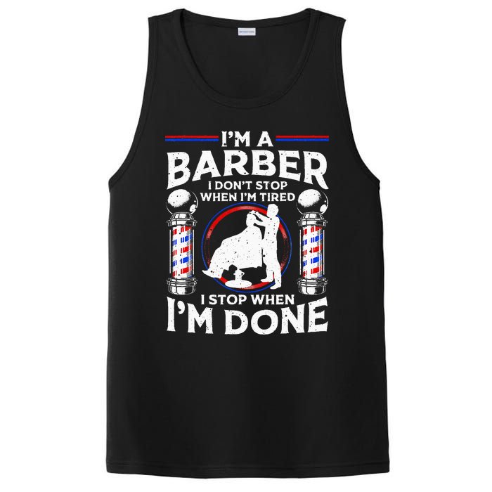 Funny Barber Designs For Dad Hairstyling Humor Quote PosiCharge Competitor Tank