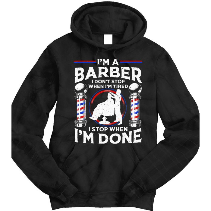 Funny Barber Designs For Dad Hairstyling Humor Quote Tie Dye Hoodie