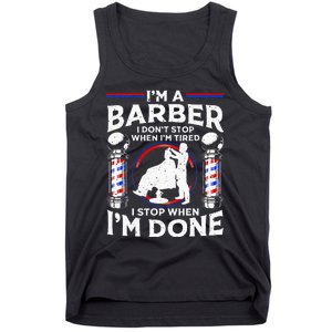 Funny Barber Designs For Dad Hairstyling Humor Quote Tank Top