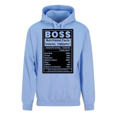 Funny Bosss Day Nutritional Facts Employee Appreciation Unisex Surf Hoodie