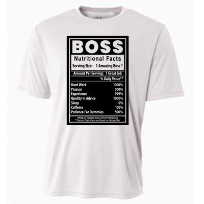 Funny Bosss Day Nutritional Facts Employee Appreciation Cooling Performance Crew T-Shirt