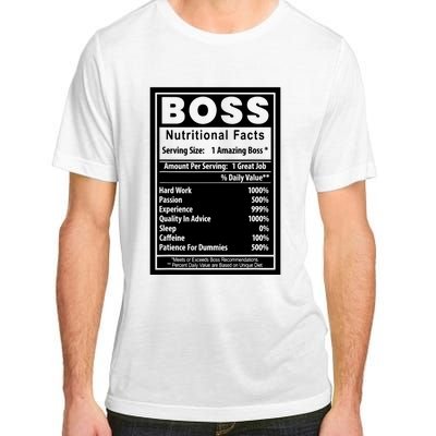 Funny Bosss Day Nutritional Facts Employee Appreciation Adult ChromaSoft Performance T-Shirt