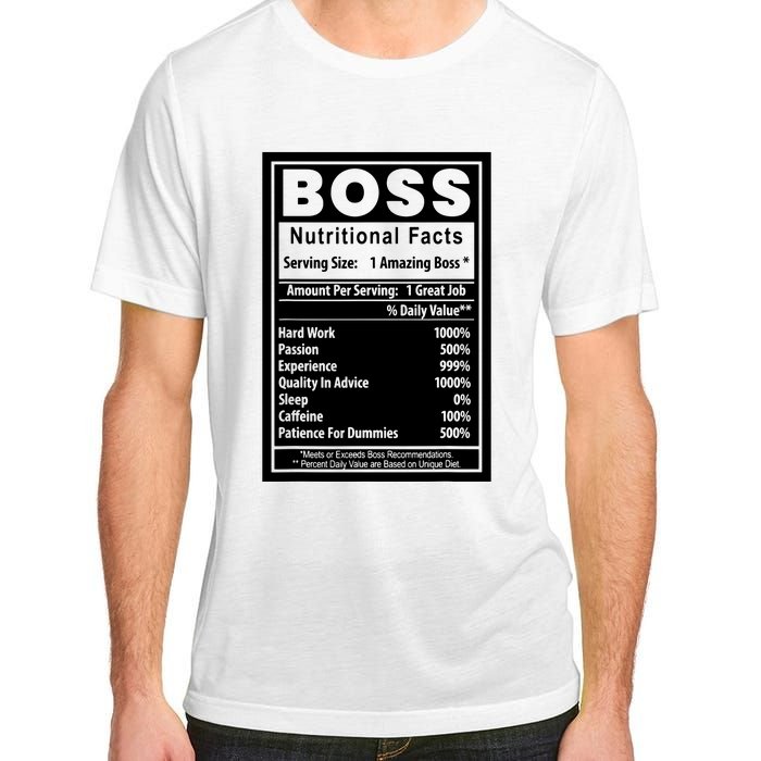 Funny Bosss Day Nutritional Facts Employee Appreciation Adult ChromaSoft Performance T-Shirt