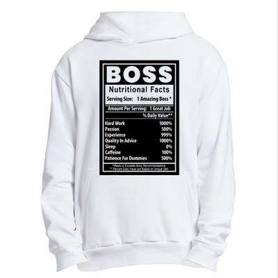 Funny Bosss Day Nutritional Facts Employee Appreciation Urban Pullover Hoodie