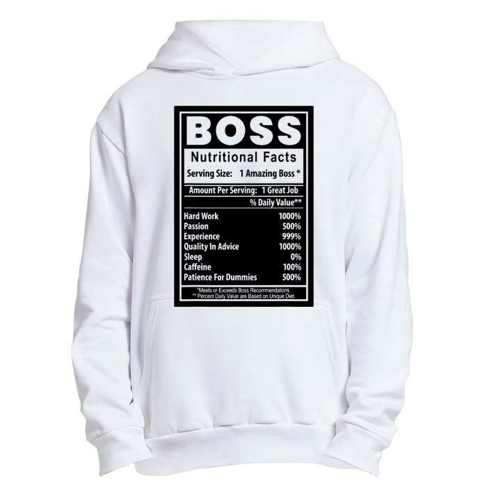 Funny Bosss Day Nutritional Facts Employee Appreciation Urban Pullover Hoodie