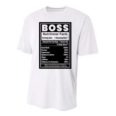 Funny Bosss Day Nutritional Facts Employee Appreciation Performance Sprint T-Shirt