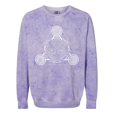 Flower Blossom Dala Spiritual Yoga Sacred Geometry Lotus Gift Colorblast Crewneck Sweatshirt