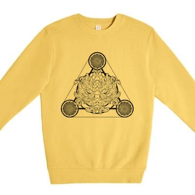 Flower Blossom Dala Spiritual Yoga Sacred Geometry Lotus Gift Premium Crewneck Sweatshirt