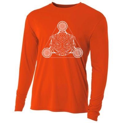 Flower Blossom Dala Spiritual Yoga Sacred Geometry Lotus Gift Cooling Performance Long Sleeve Crew