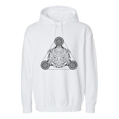 Flower Blossom Dala Spiritual Yoga Sacred Geometry Lotus Gift Garment-Dyed Fleece Hoodie