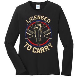 Funny Barber Designs For Dad Hairstyling Stylist Tools Ladies Long Sleeve Shirt