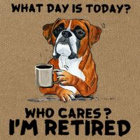 Funny Boxer Dog What Day Is Today Who Care I'm Retired Cotton Canvas Backpack