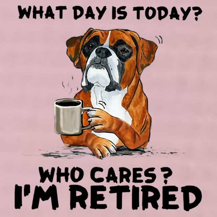 Funny Boxer Dog What Day Is Today Who Care I'm Retired 25L Jumbo Tote