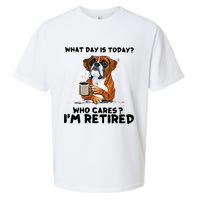 Funny Boxer Dog What Day Is Today Who Care I'm Retired Sueded Cloud Jersey T-Shirt