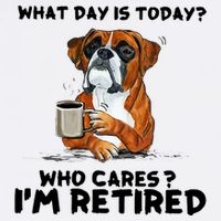 Funny Boxer Dog What Day Is Today Who Care I'm Retired Garment-Dyed Sweatshirt