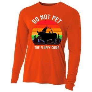 Funny Bison Do Not Pet The Fluffy Cows Cooling Performance Long Sleeve Crew